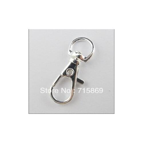 Wholesale 500Pcs/lot Lobster Swivel Clasp For Key Ring Silver Plated 9.5x23mm Free Shipping