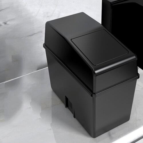 Plastic Car storage box storage boxes car supplies sundries bag trash can with lid storage Black trash bin