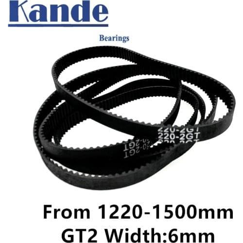 3D Printer Parts GT2 6mm Closed Loop Rubber Timing Belt 1220 1240 1250 1310 1324 1340 1350 1360 1434 1440 1474 1500 mm 2GT 1pcs