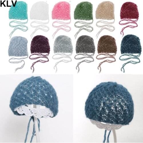 Newborn Photo Prop Super Soft Mohair Bonnet Hat Hand Knitted Baby Photography Props Baby Shower Gift for 0-1months baby
