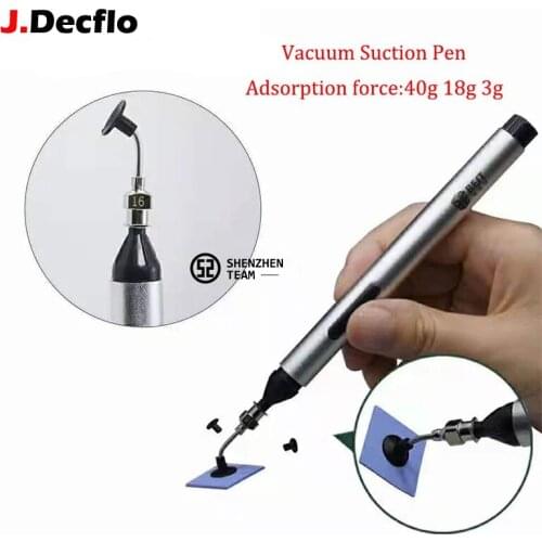 BST-939 Vacuum Suction Pen IC Sucter Pen Remover Pump IC SMD Tweezers Pick Up Tool Soldering Desoldering with 3 Suction Headers