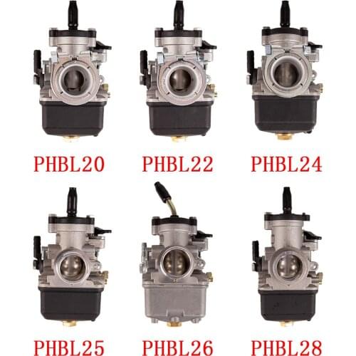 Motorcycle Universal Carburetor Vergaser Dellorto PHBL 20 22 24 25 26 28mm fit for 2/4T Stroke 50-300cc Racing Carb Scooter Engi