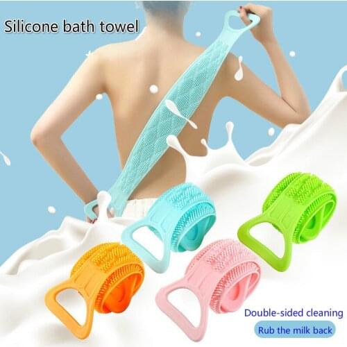 Magic Silicone Brushes Bath Towels Rubbing Back Mud Peeling Body Massage Shower Extended Scrubber Skin Clean Shower Brushes
