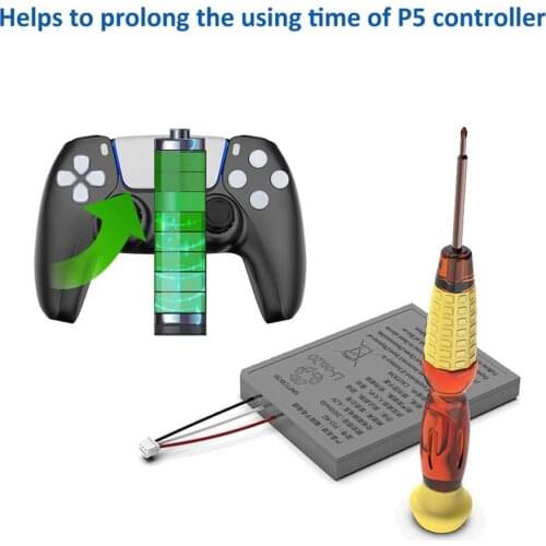 Replacement Battery With Screwdriver For PS5 Game Controller Handle Built-in Battery For PS5 Game Peripheral Accessories