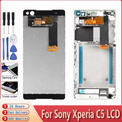 6.0" For SONY Xperia C5 Ultra E5506 E5533 E5563 E5553 LCD Original Display Touch Screen Digitizer Assembly WithFrame Replacement