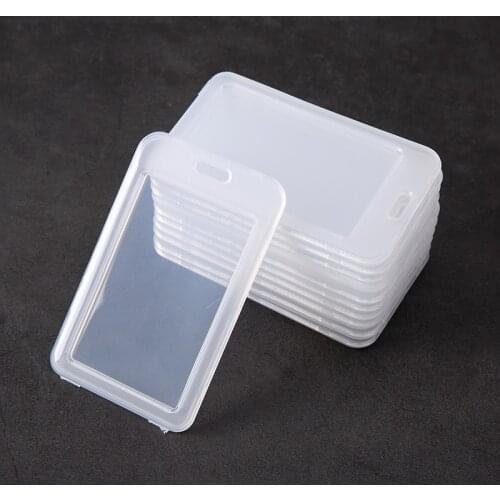 1pc Simple Transparent Plastic Name Card Cover Bank Card Holder Clear Bank Credit Card Holders ID Badge Holders Accessories
