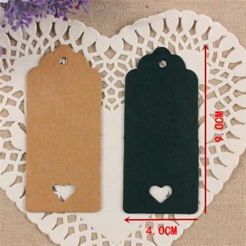 300pcs 9*4cm Kraft paper heart tag tag message card/tag decoration zakka tags