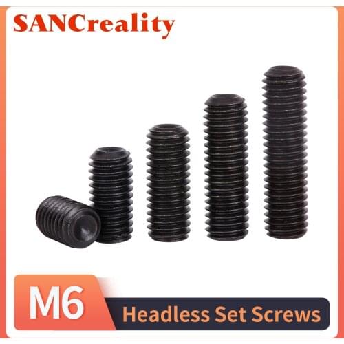 5/10/50pcs M3 M4 M5 M6 M8 M10 DIN916 Black grade 12.9 alloy steel Hex Hexagon Socket Allen Cup Point Grub Screw Set Bolt