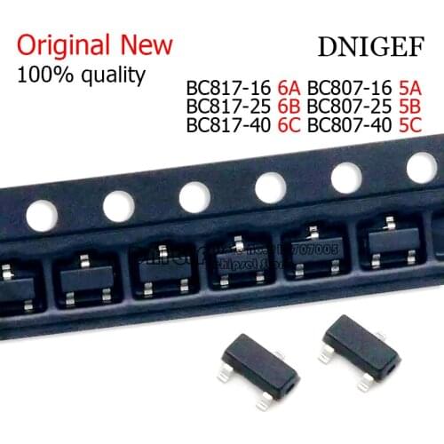50PCS BC817-16 BC817-25 BC817-40 BC807-16 BC807-25 BC807-40 6A 6B 6C 5A 5B 5C SMD transistor