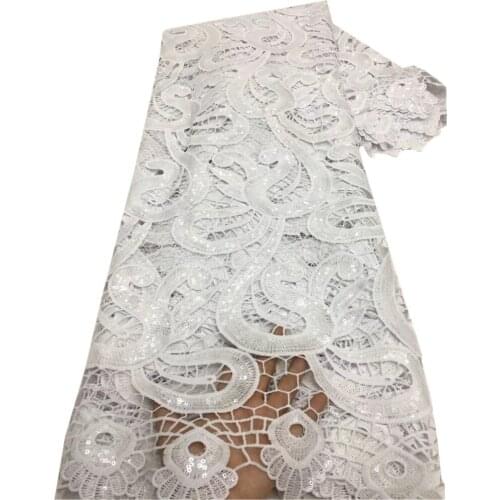 African Lace Fabric 2021 High Quality Lace Nigerian Milk Silk Lace Sequins French Mesh Lace Fabric For Wedding Sewing x18-49