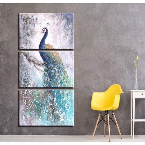 Embroidery Diamond Animal Picture Beautiful Peacock Home Decor Painting Full Round Drill Cross Stitch Gift Handmade Wall Sticker