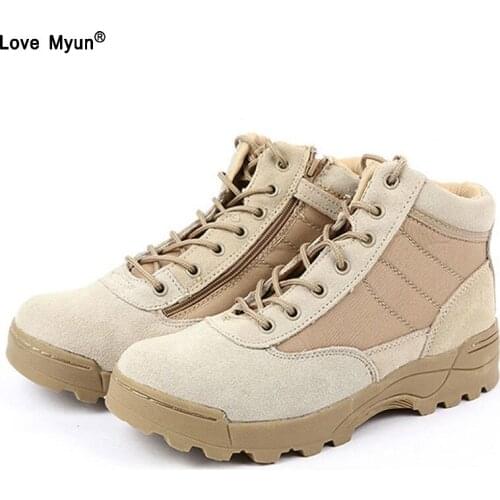 Summer Desert Tactical Boots Military Combat Hiking Black Ankle Boots Men Shoes Work Army Boots Zapatillas Botas Plus Size752
