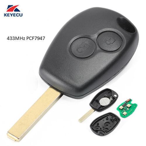 KEYECU Remote Key Fob 2B/3B 433MHz PCF7947 for 2006-2010 Renault Clio Kangoo Master Modus