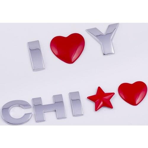 DIY Logo Metal Letter Alphabet Number Digits Heart Star Emblem Sticker Universal BB017