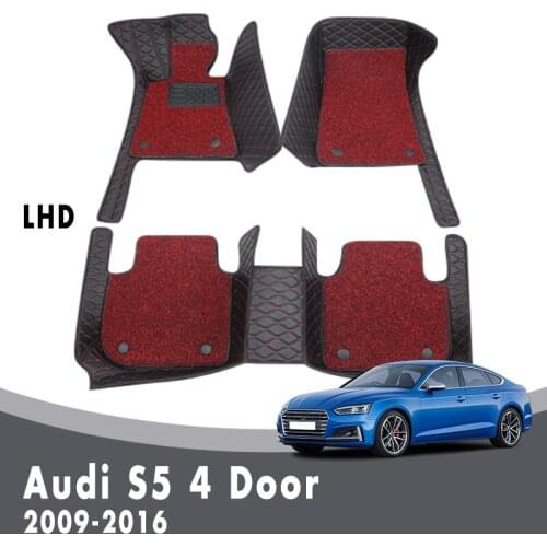 Double Layer Wire Loop Carpets For Audi S5 4 Door 2016 2015 2014 2013 2012 2011 2010 2009 Car Floor Mats Interior Accessories