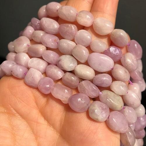 Natural Irregular Purple Kunzite Spodumene Stone Beads Loose Spacer Beads For Jewelry Making DIY Bracelet Accessories 15" 8-10mm