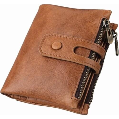 Genuine Leather Men Wallet Purses Coin Purse Female Small Portomonee Bifold Rfid Wallet Male Purse For Men Money Bag