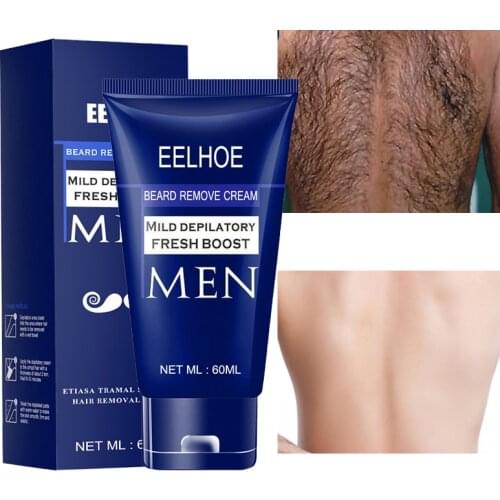 Mens Hair Removal Cream Face Armpits Back Arms Whole Body No Irritation Painless Quick Clean Gentle Nourish Privates Care 60ml