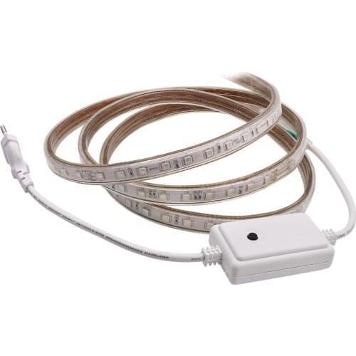 220V RGB Led Strip Light Kit 5050 60LED/M LED Tape Ribbon Lights 10mm PCB Width with RGB Controller 1m 5m 10m 20m 50m 100m