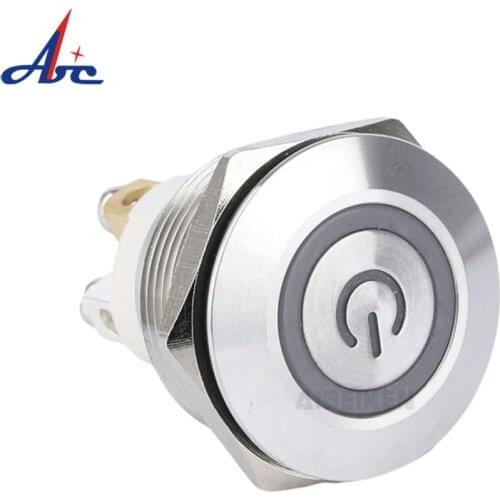 Momentary Push Button Switch 1NO Silver contact screw terminal with LED Ring Suitable for 22mm 7/8"" Mounting Hole