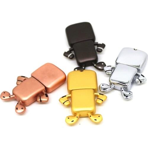 Cute Cartoon Metal Robot 32GB 64GB 128GB Waterproof USB Flash Drives 16GB Pen Drive Memory Stick U Disk 4GB 8GB Pendrive