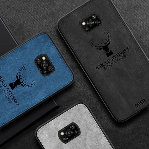 For Xiaomi Mi POCO X3 Pro Fashion Built-in Magnet Shockproof Silicone Soft TPU Cloth Deer Phone Cases For Xiaomi Mi POCO X3 NFC