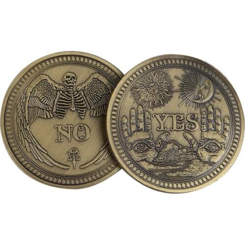 Antique Imitation Decision Coin Green Bronze Badge Yes/No Decision Making Coins Art Collection Copper Commemorative Coin