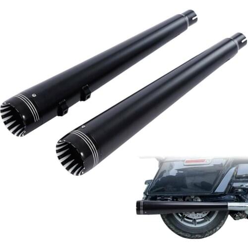 Motorcycle 4'' Megaphone Slip on Dual Exhaust Pipe For Harley Touring Electra Glide 1995-2016