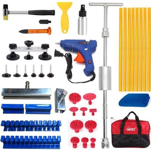 Paintless Dent Repair kit Dent Bridge Puller Kit Sliede Hammer with Hot Melt Glue Gun Glue Sticks for Car Body Dent Repair