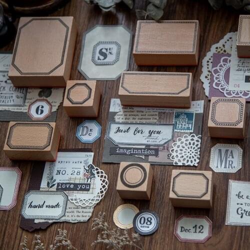 XINAHER Vintage INS Style frame series stamp DIY wooden rubber stamps for scrapbooking stationery scrapbooking standard stamp