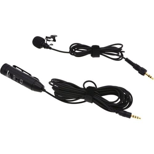 3.5mm Clip-On Lavalier Microphone For Smartphone DSLR Cameras Camcorders Audio Recorder PC 4.2m + 1.2m PC Etc 100Hz To 10kHz