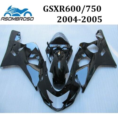 Cheap Fairings bodykit For Suzuki K4 2004 GSXR750 2005 GSXR600 Fairing kits GSXR 750 04 05 glossy black ABS aftermarket parts