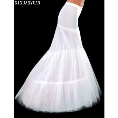 NIXUANYUAN 2021 Free Shipping In Stock 2 hoops Mermaid Petticoat Crinoline for Mermaid Wedding Dress Slip Good Quality and Cheap