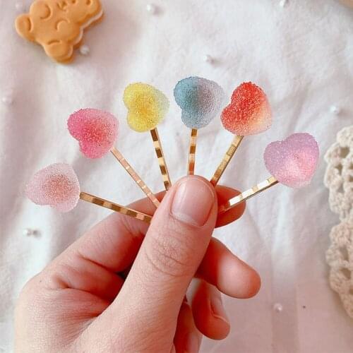 New Korea Sweet Heart Candy Color Minimalist Hair Clip Hair Grip Lovely Barrettes Hairpin Hair Accessories For Women