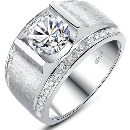 Test Positive 1CT Moissanite Diamond Engagement Rings Statement Wedding Ring Brilliant Lasting Forever D Color VVS1