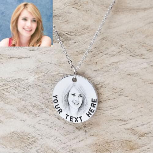 Personalized Photo Necklace,Engraved Photo Necklace, Picture Necklace,Photo Jewelry,Christmas Gift
