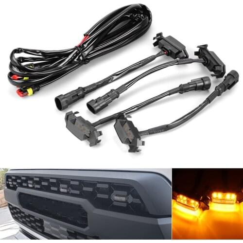 Front Grille Lighting Led Work Light Smoked Lens Amber Light Universal Lamps 12V Fit For 2016-2020 Toyota Tacoma w/TRD Pro