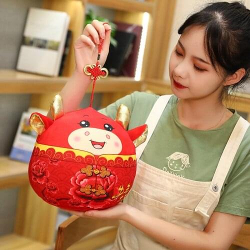 Manufacturers Lucky Bag Ox Mascot Wealth Cow Plush Toy Doll Gift xin nian niu jixiang niu