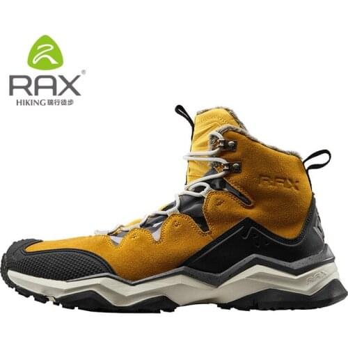 RAX Winter Men women Hiking Shoes fur Lining Snow Boots Outdoor Hunting Boots Waterproof Mountaine Shoes Men Climbing Shoes