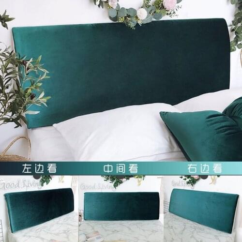 Nordic Luxury Velvet Bed Cover Solid Color Full Enclosed Elastic Dust-proof Bed Head Cover/ Protective Cover