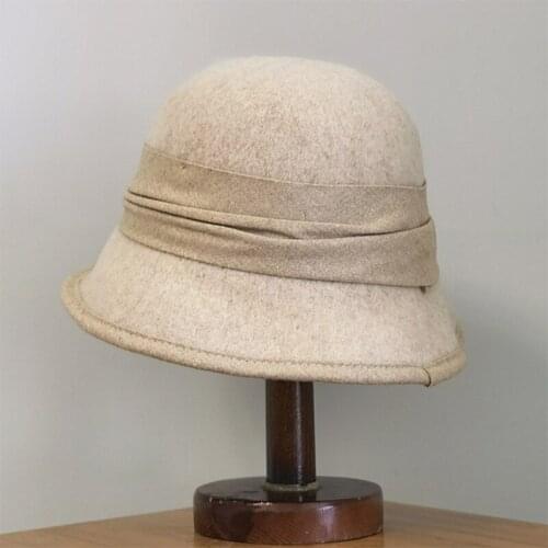 Hats For Women Autumn Winter Drape Design Wool Felt Fedora Dome Keep Warm Bucket Hat Foldable Wide Brim Unisex Adult Cap Female