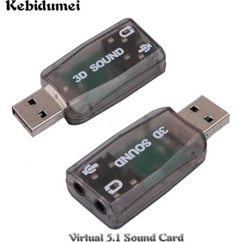 Kebidu External Usb To 3.5mm Mic Headphone Jack Stereo Headset 3d Sound Card Audio Adapter Mini Speaker Interface For Laptop Pc