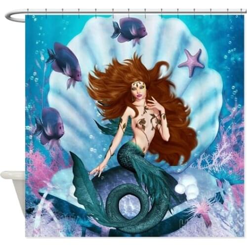 Mermaid Decoration Waterproof Shower Curtain Bathroom Accessories