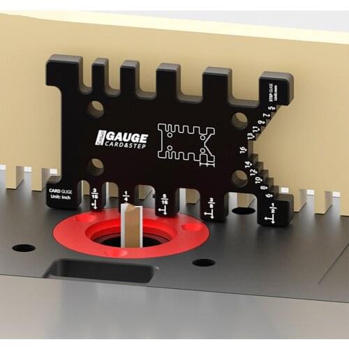 High Precision Tenon Caliper Measuring Ruler Metric Imperial Card Gauge for Wood Work Router Saw Table Machine Woodworking Tools