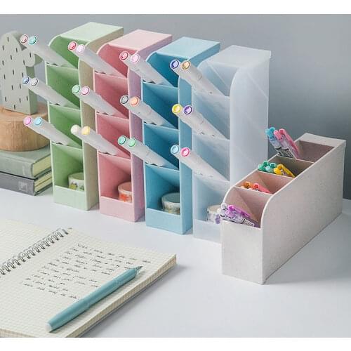 Fashionable Multifunctional Pen Holder Office Makeup Desktop Storage Box Transparent Household Desktop Debris Stationery Manager