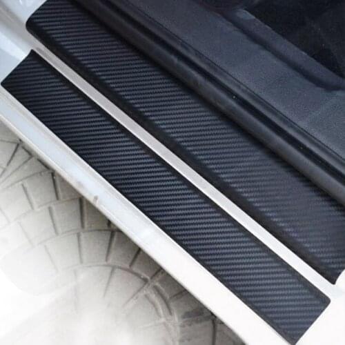 4PCS Car Door Protect Sticker Universal Sill Guard Film Carbon Fiber Anti Scratch Auto Door Plate Stickers Scuff Pedal Protecter