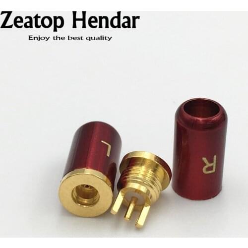1Pair MMCX Female Socket Gold Plated Earphone Pin Plug Solder Jack for Shure ED5 SE535 Straight Shape DIY Connector