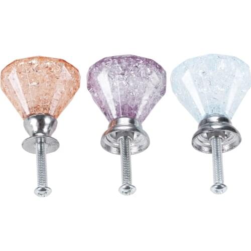 1Pc 34*30mm Crystal Acrylic Cupboard Cabinet Pull Handle Round Dresser Drawer Chest Box Wardrobe Closet Door Knobs Home Hardware