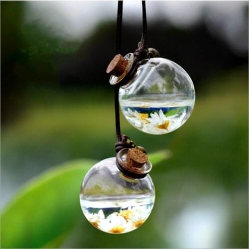 1Pcs Car Hanging Perfume Pendant Fragrance Air Freshener Empty Glass Bottle For Essential Oils Diffuser car accessories interior