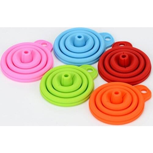 1pc Collapsible Kitchen Funnel Small for Liquid Powder Transfer Cake Mix Coolant Coffee Narrow and Wide Mouth Silicone Funnel